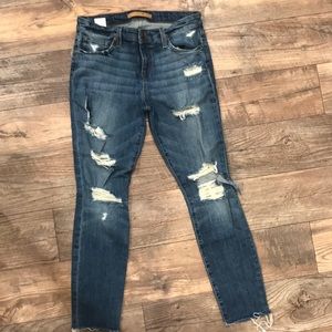 Joe’s distressed skinny denim jeans